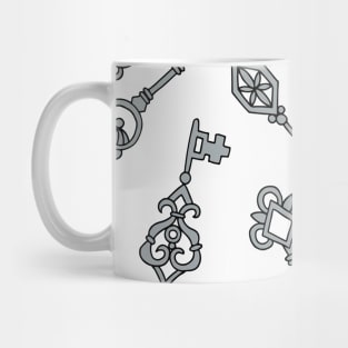 Skeleton Keys Grey and White Palette Mug